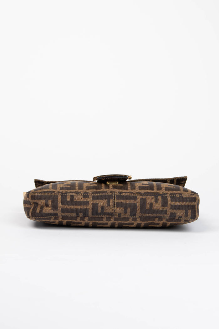 90s Fendi Zucca Baguette Monogram Shoulder Bag GHW