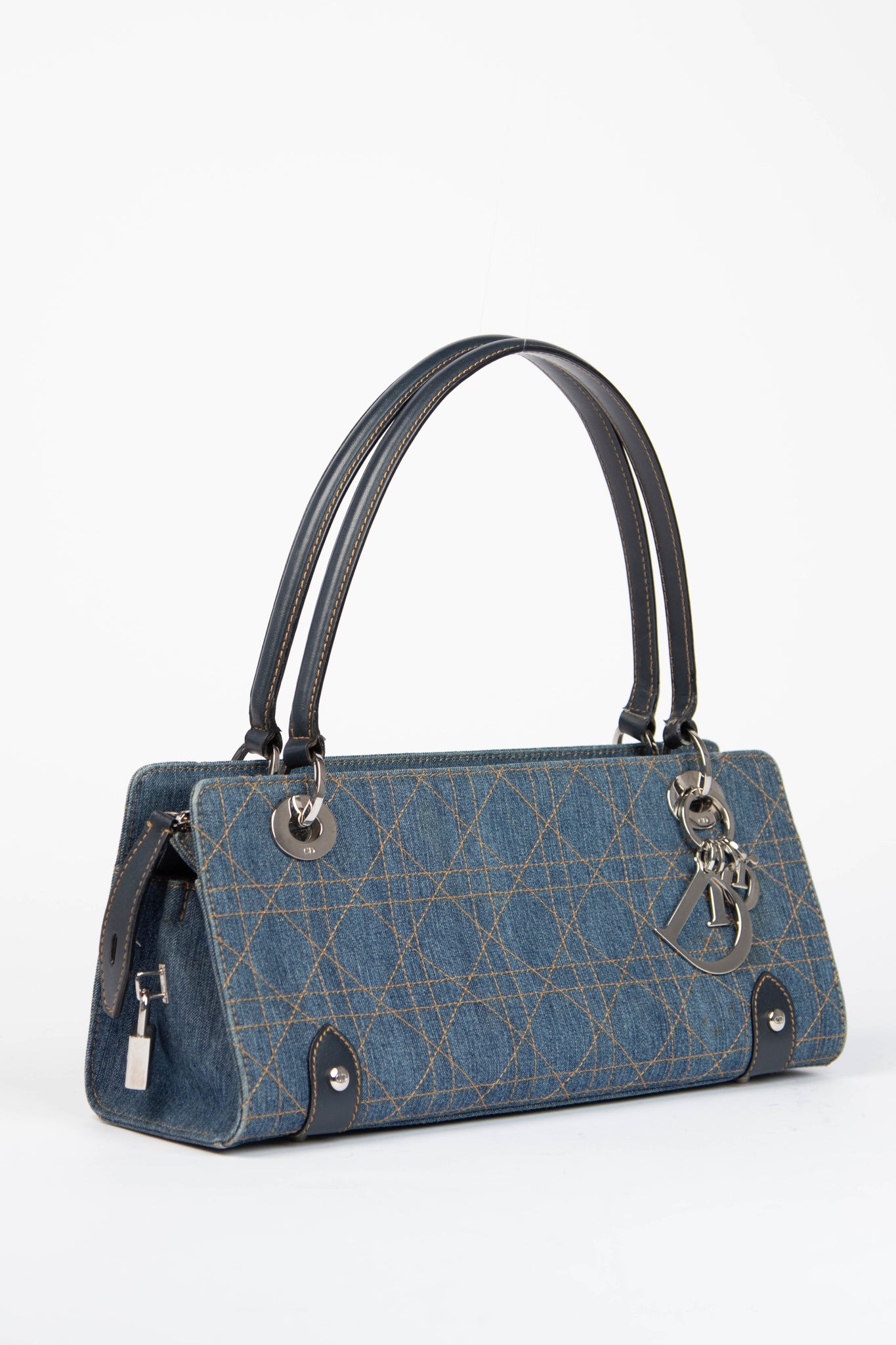 2000s Christian Dior Denim East West Shoulder Bag