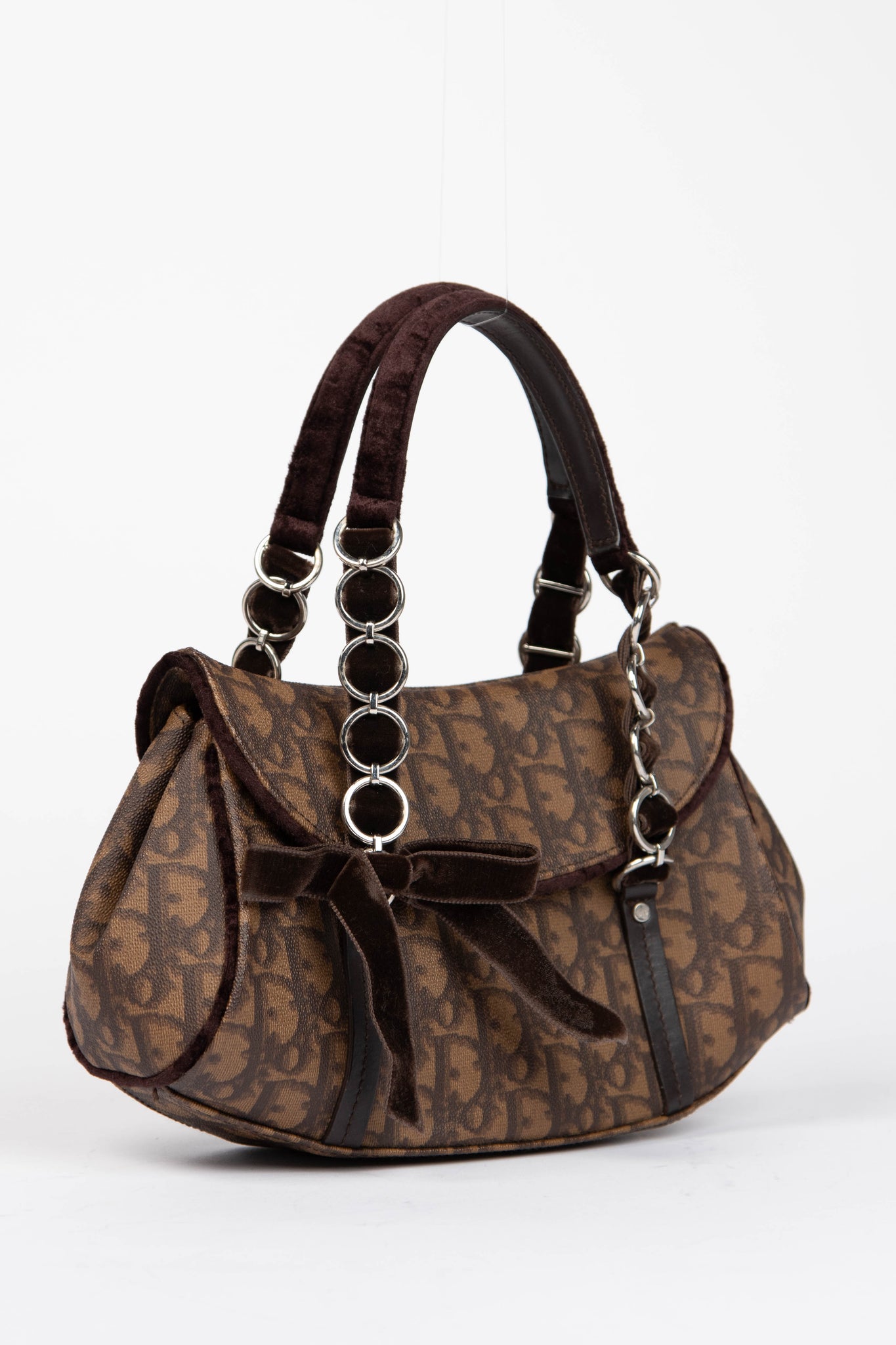 Vintage Dior Romantiqué Brown Monogram Shoulder Bag