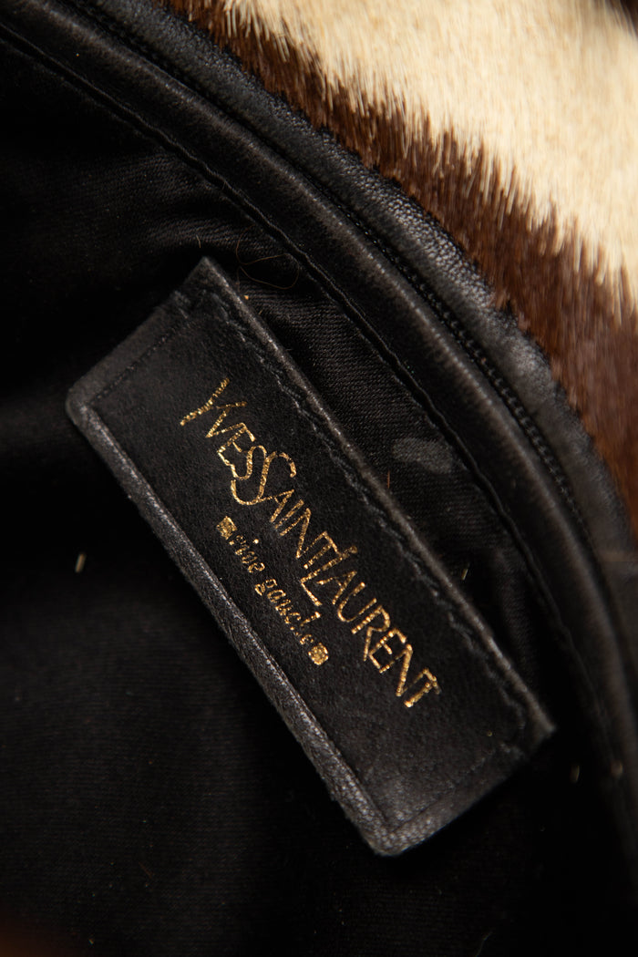 Yves Saint Laurent Pony Hair Double Horn Mombasa Shoulder Bag