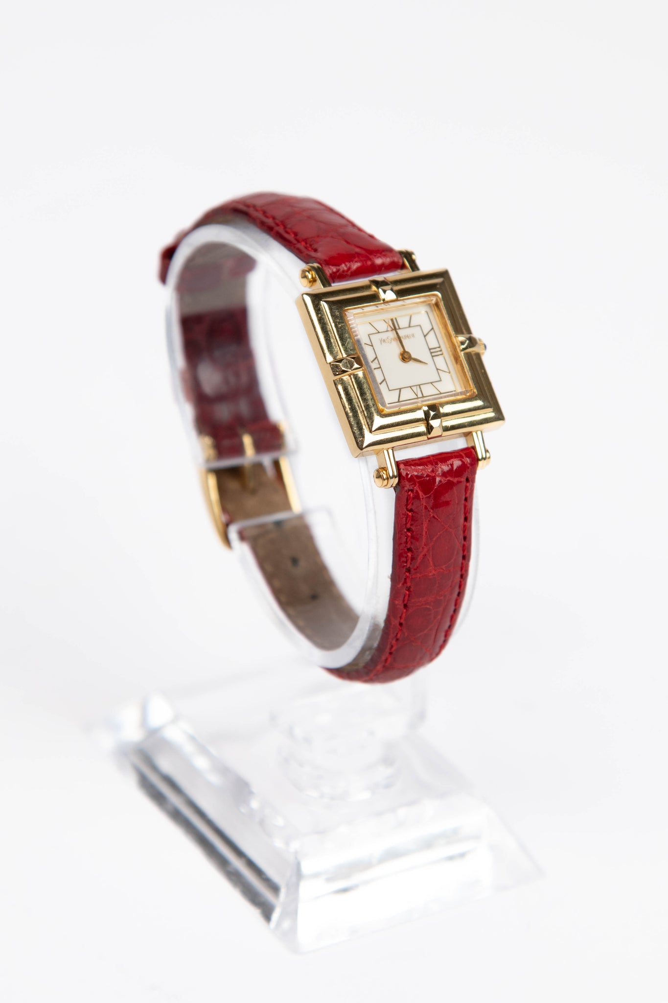 Vintage YSL Quartz Watch with Alligator Strap