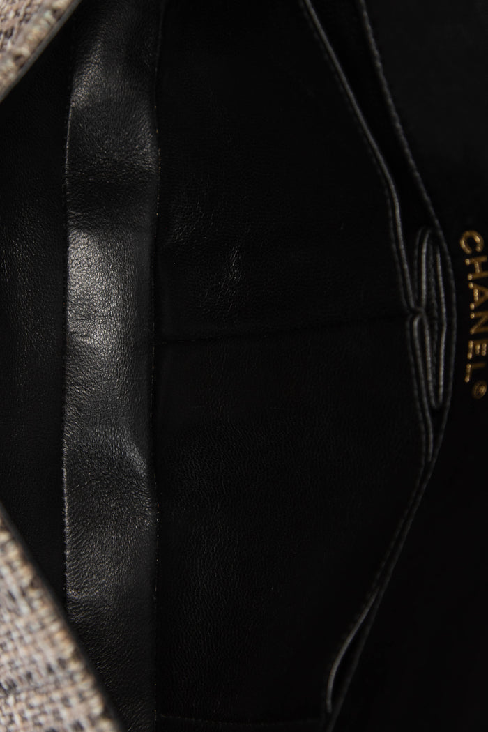 2000s Chanel Tweed East West Single Flap Shoulder Bag