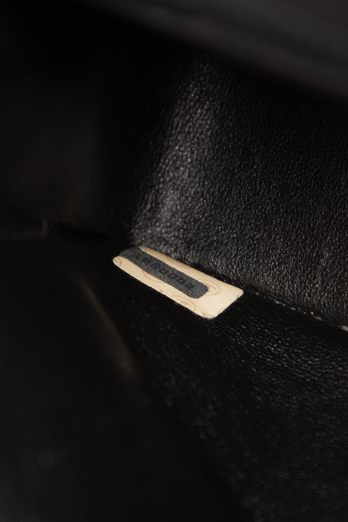 RARE Vintage Chanel Black Suede Mini Square Single Flap with 24k GHW