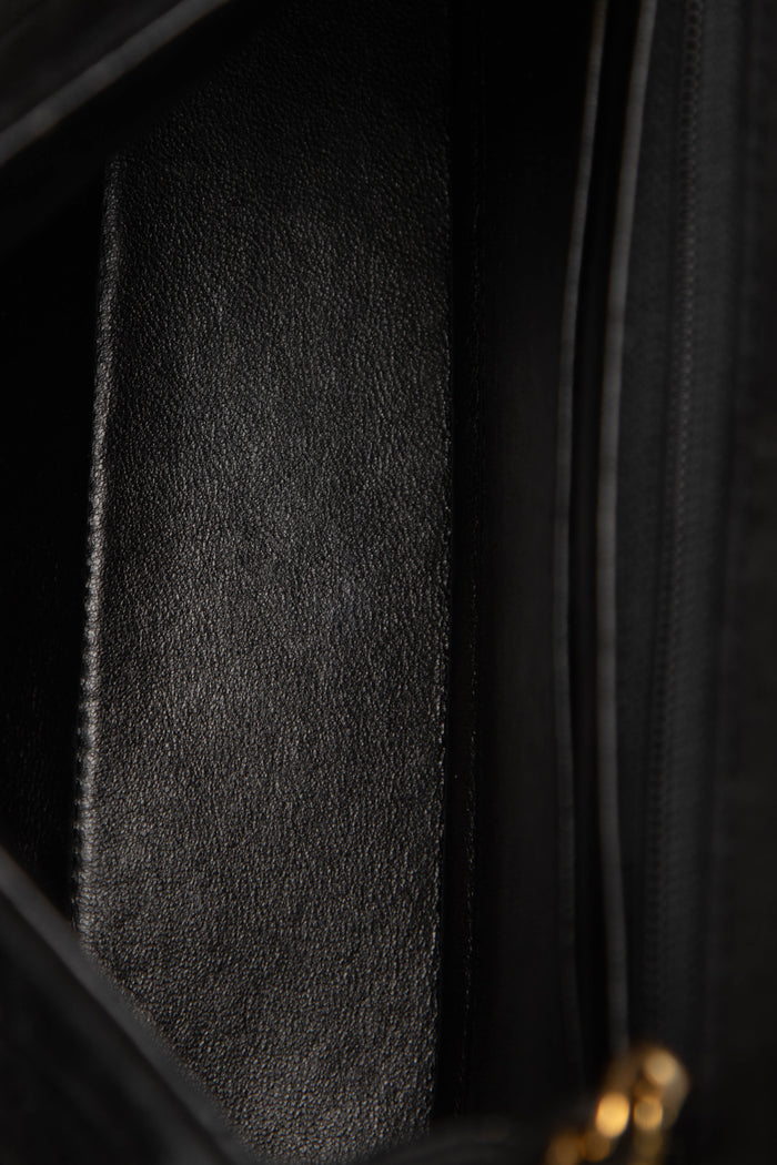 RARE Vintage Chanel Black Suede Mini Square Single Flap with 24k GHW