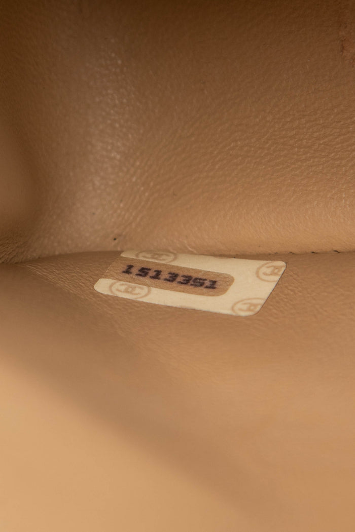 90s Chanel Beige Lambskin Mini Square Flap Bag with 24K GHW