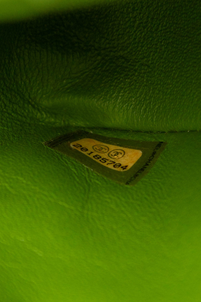 2010s Chanel Green Velvet Medium Double Flap Shoulder Bag