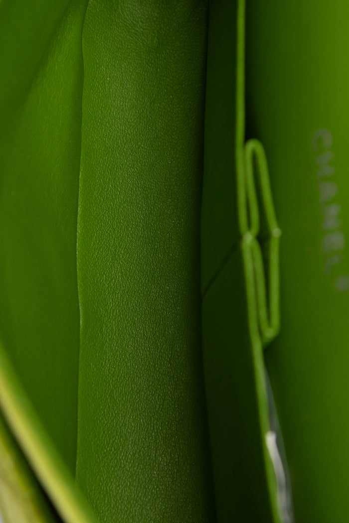 2010s Chanel Green Velvet Medium Double Flap Shoulder Bag