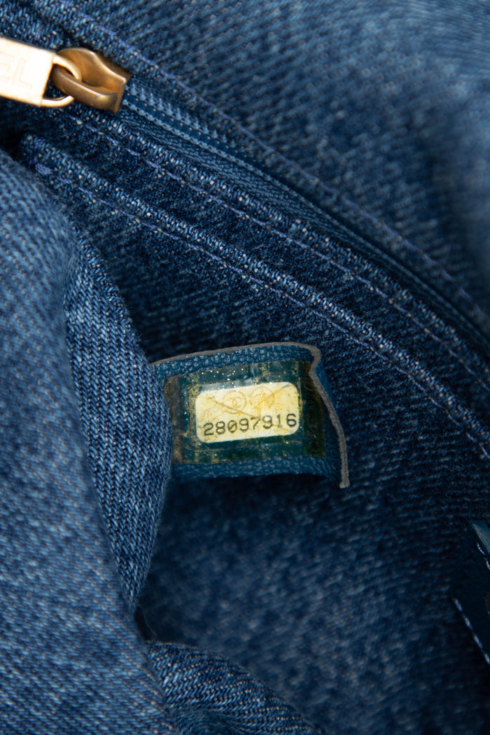 RARE 2019 Chanel Paris-Egypt Denim and Shearling Hieroglyph Flap Bag