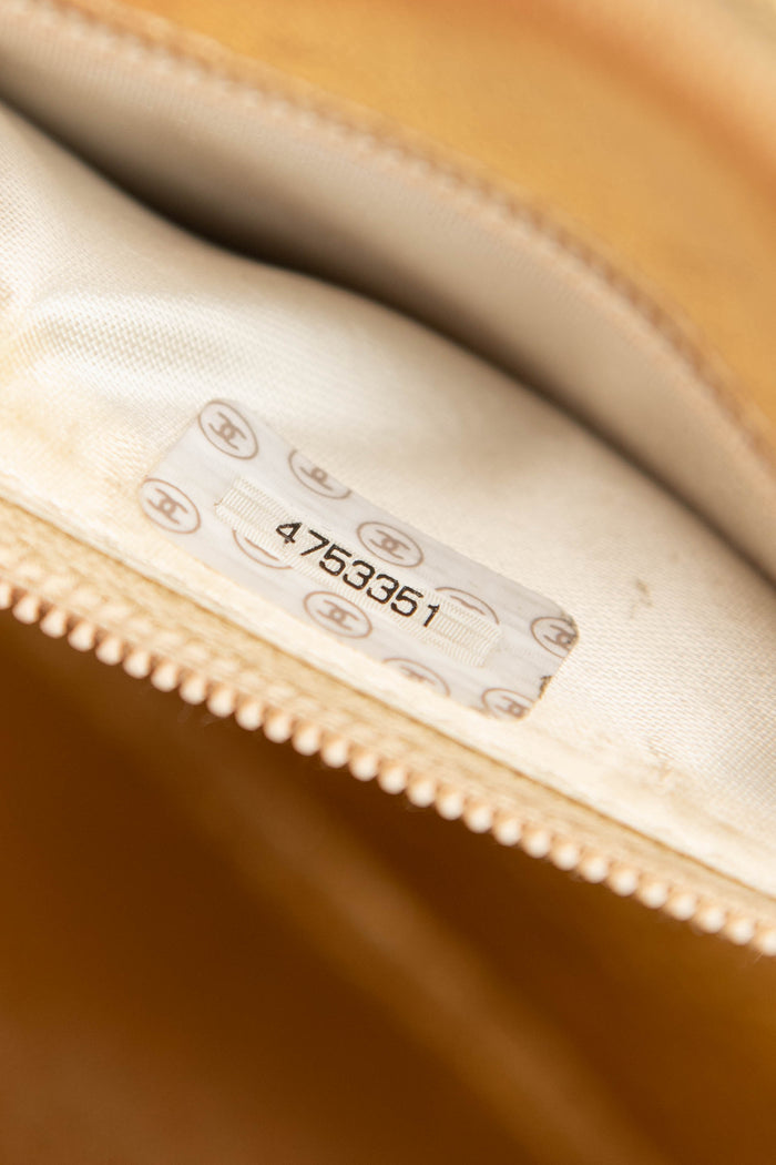 90s Chanel Gold Lambskin Leather Envelope Small Top Handle Bag