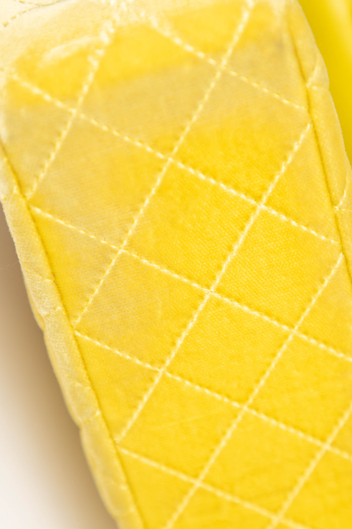 2014 Chanel Yellow Velvet Mini Rectangular Flap Shoulder Bag