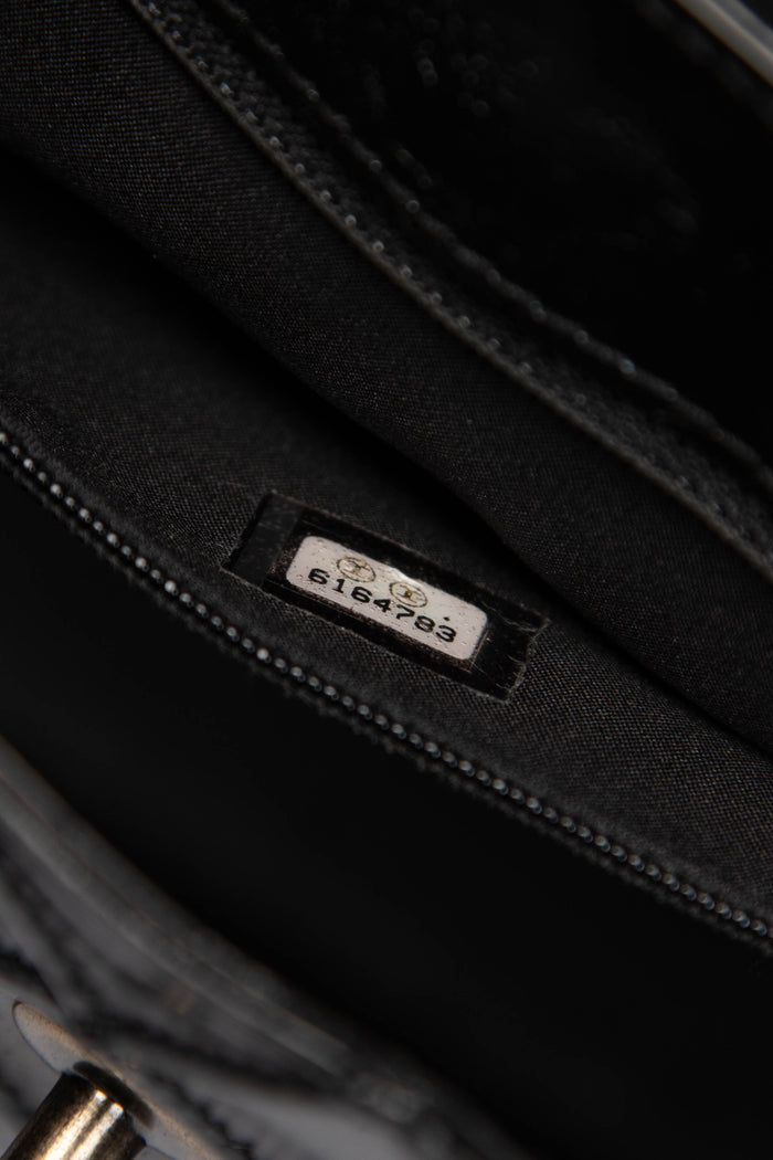 Vintage Chanel Black Patent Leather Quilted Shoulder Bag