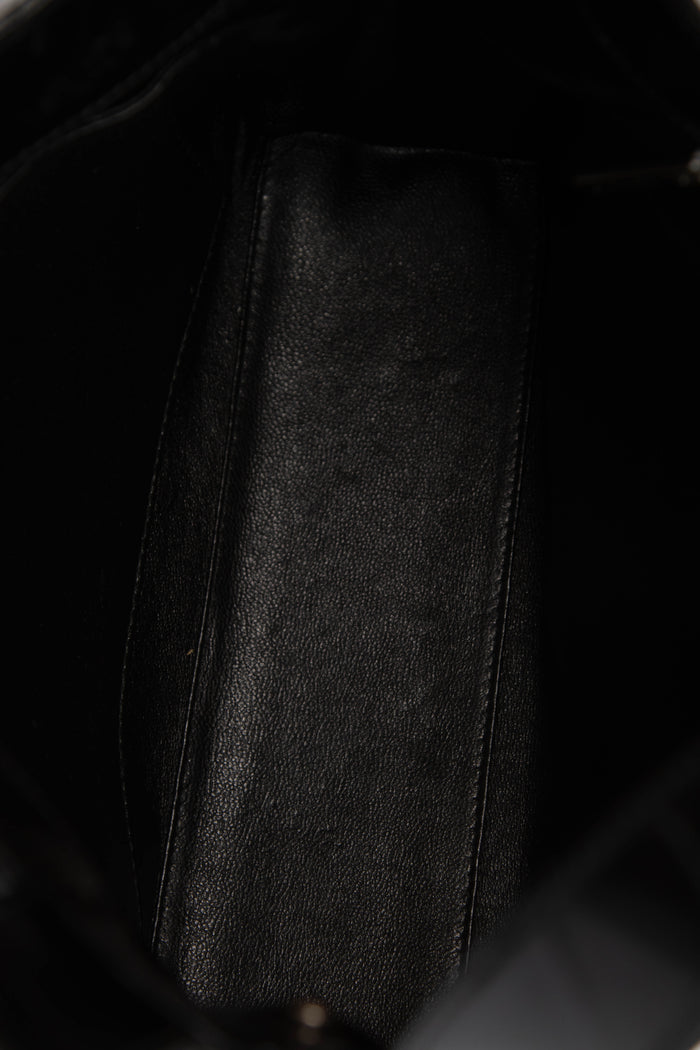 Vintage Chanel Black Patent Leather Quilted Shoulder Bag