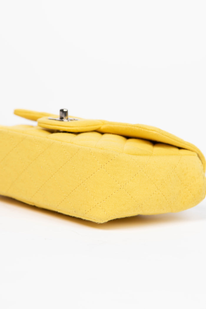 2014 Chanel Yellow Jersey Mini Rectangular Flap Shoulder Bag