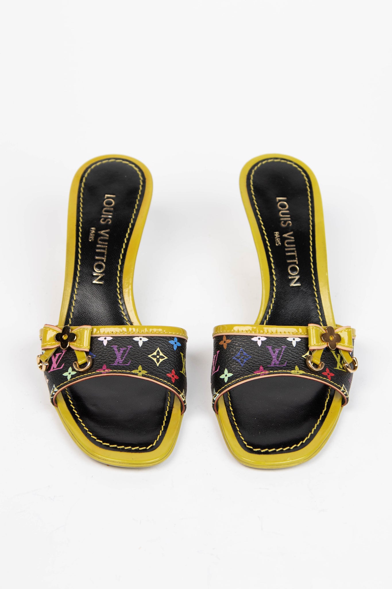 2000s Louis Vuitton x Takashi Murakami Multicolour Monogram Mules (EU 35.5)