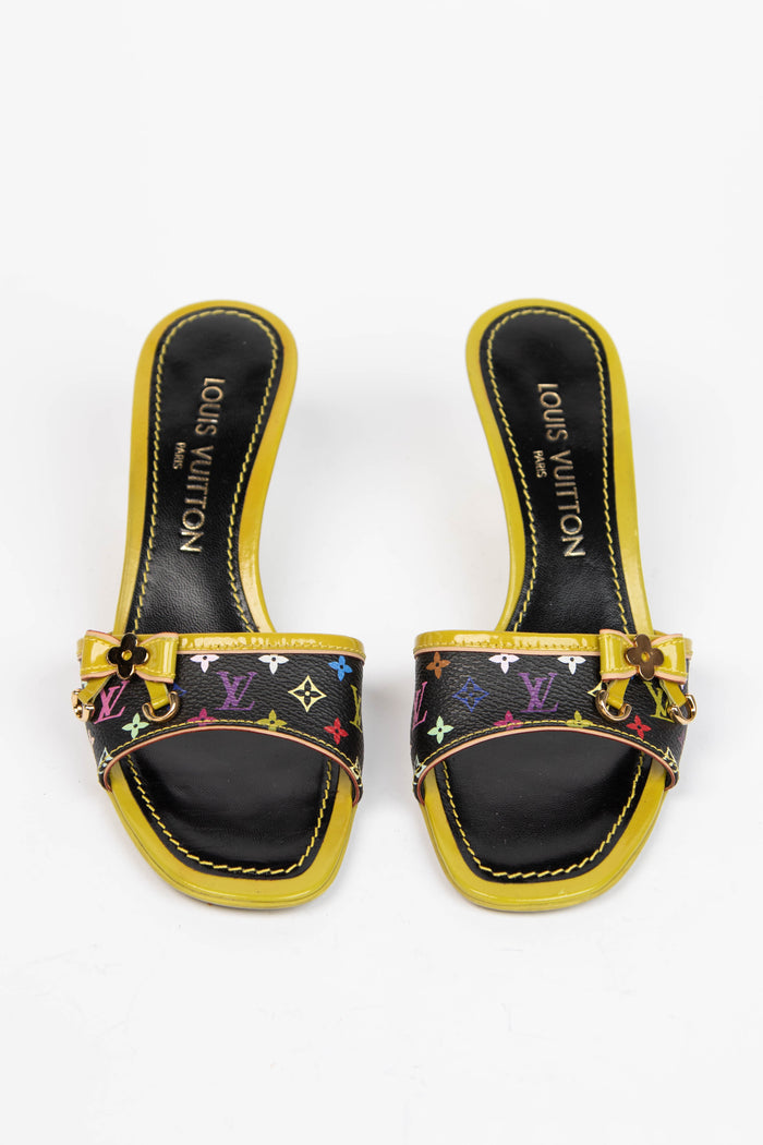 2000s Louis Vuitton x Takashi Murakami Multicolour Monogram Mules (EU 35.5)