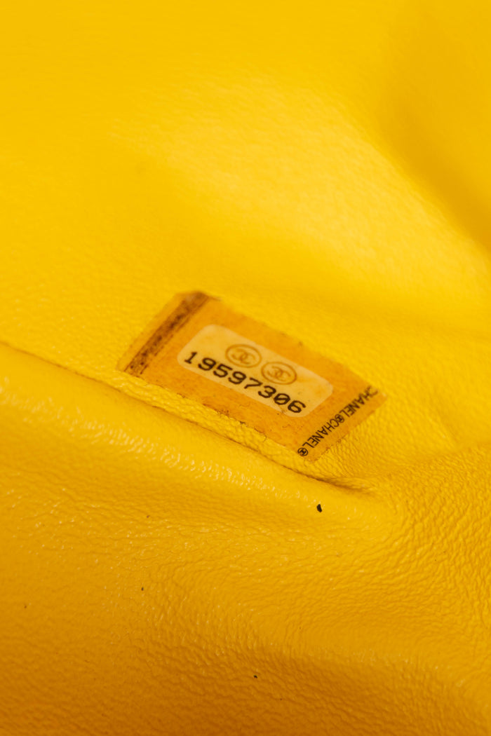 2014 Chanel Yellow Jersey Mini Rectangular Flap Shoulder Bag