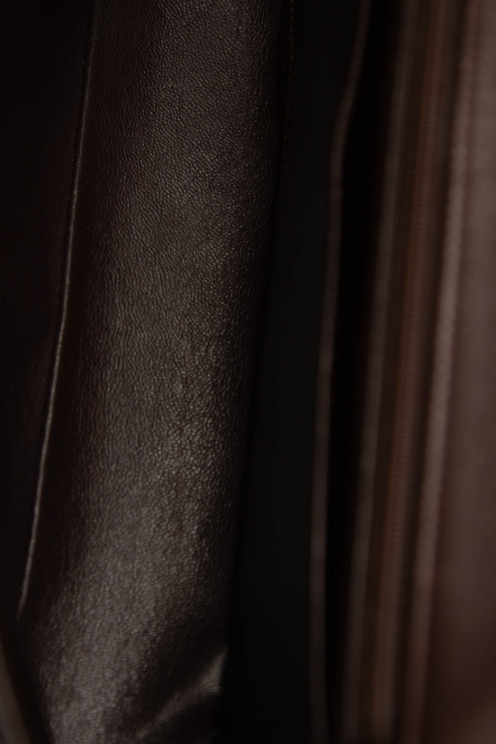 RARE 90s Chanel Brown Lambskin Leather Parent-Child Set