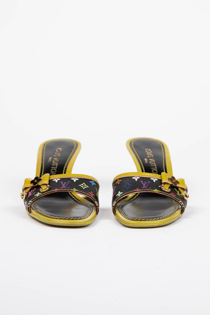 2000s Louis Vuitton x Takashi Murakami Multicolour Monogram Mules (EU 35.5)