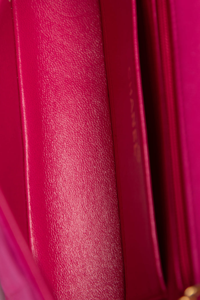 RARE 90s Chanel Pink Silk Mini Single Flap Shoulder Bag