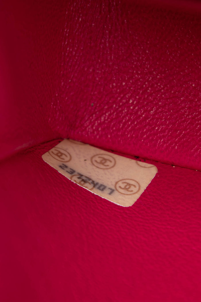 RARE 90s Chanel Pink Silk Mini Single Flap Shoulder Bag