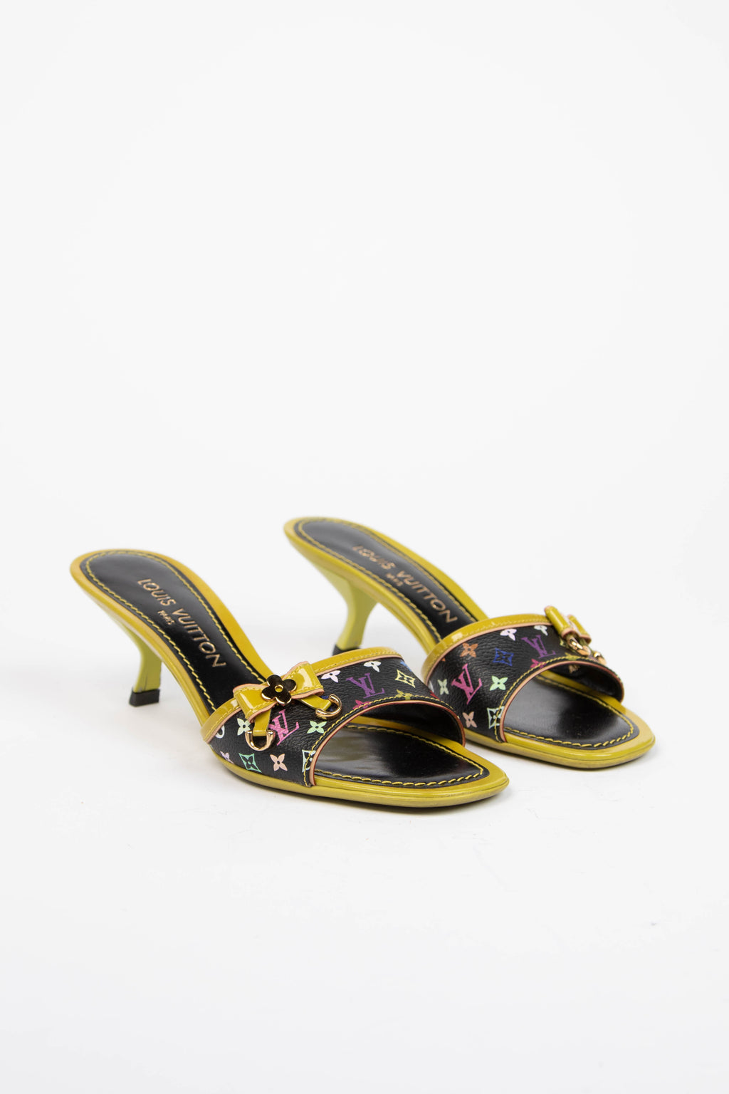 2000s Louis Vuitton x Takashi Murakami Multicolour Monogram Mules (EU 35.5)