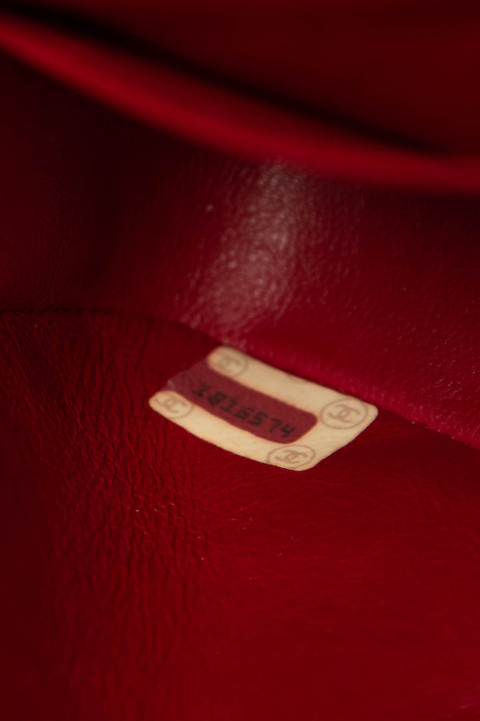 80s Chanel Red Lambskin Leather Mini Diana Flap Shoulder Bag