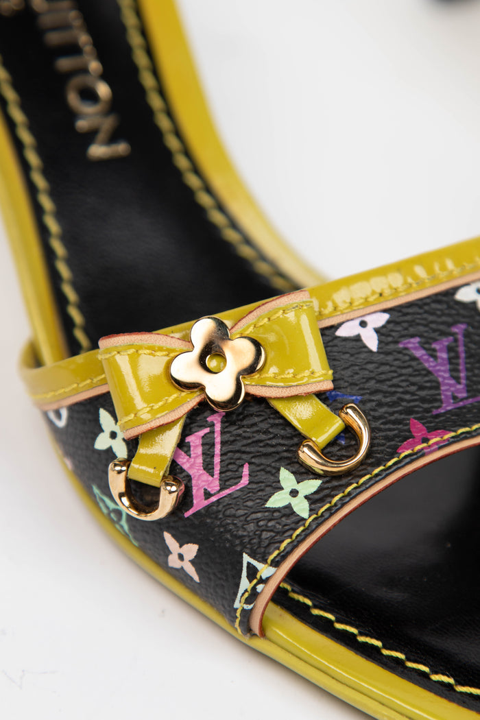 2000s Louis Vuitton x Takashi Murakami Multicolour Monogram Mules (EU 35.5)