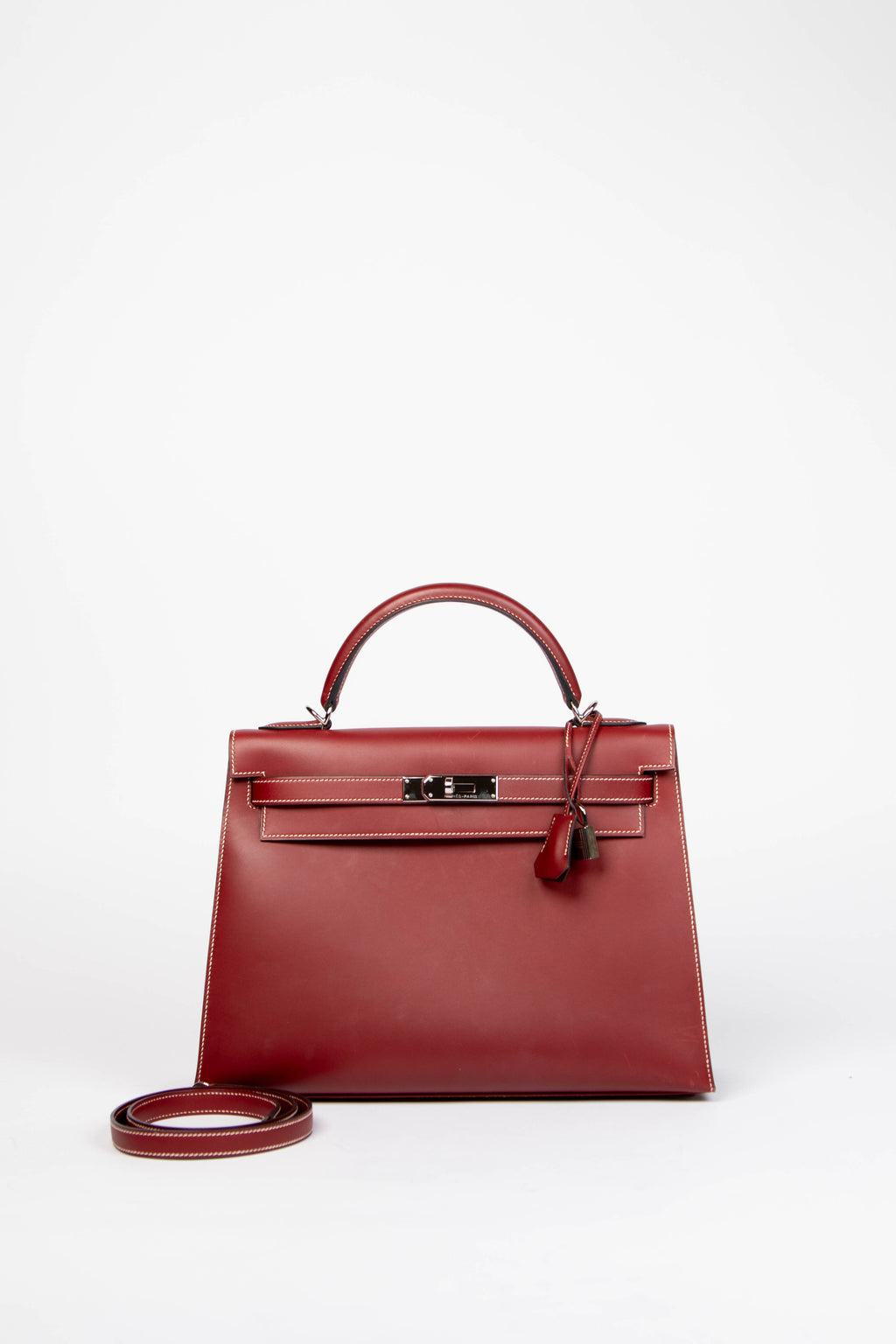 2001 Hermès Kelly 32cm in Rouge H Charmonix Leather with PHW