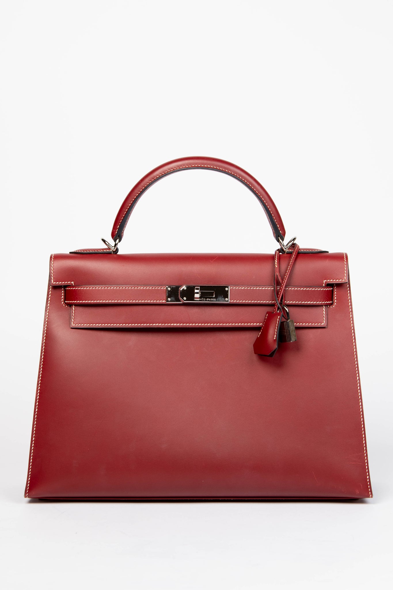 2001 Hermès Kelly 32cm in Rouge H Charmonix Leather with PHW