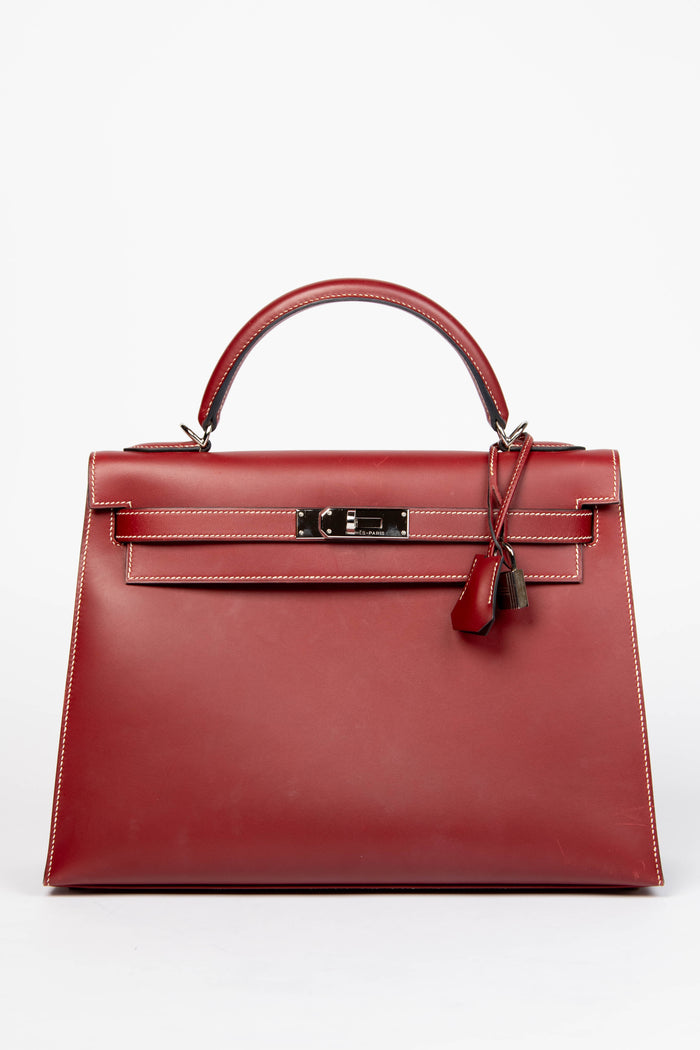 2001 Hermès Kelly 32cm in Rouge H Charmonix Leather with PHW
