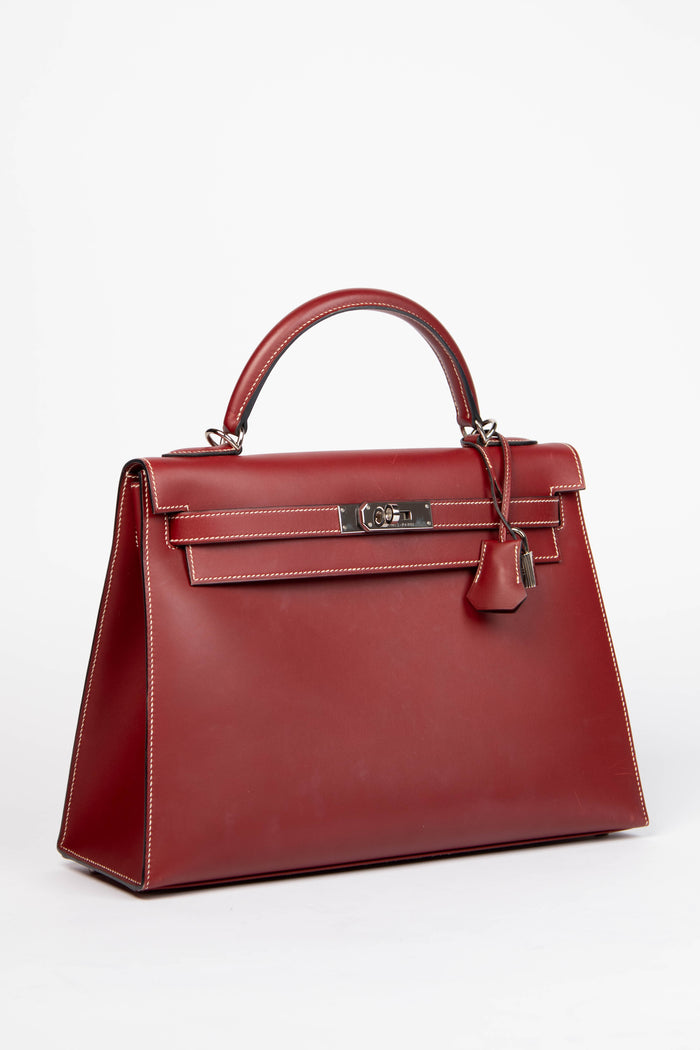 2001 Hermès Kelly 32cm in Rouge H Charmonix Leather with PHW