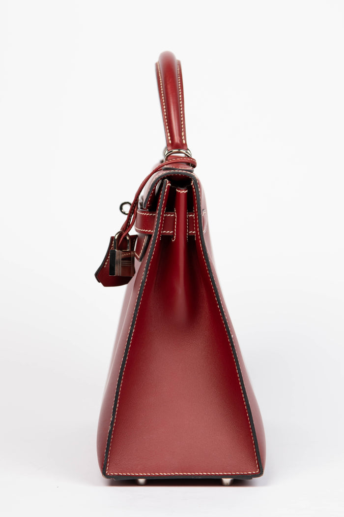 2001 Hermès Kelly 32cm in Rouge H Charmonix Leather with PHW