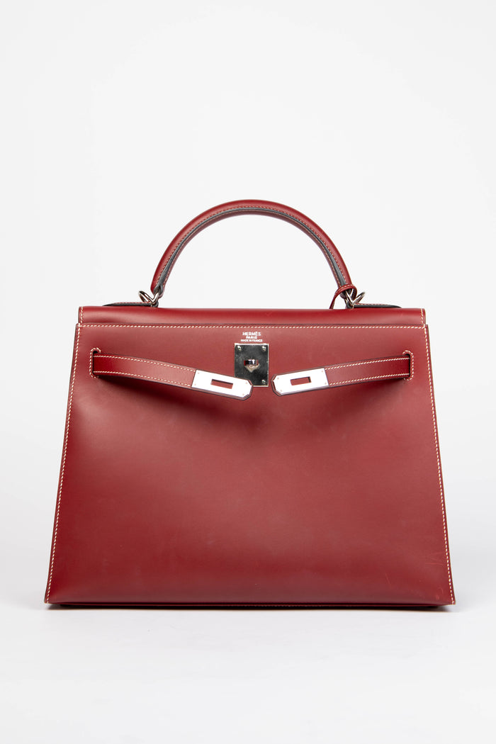 2001 Hermès Kelly 32cm in Rouge H Charmonix Leather with PHW