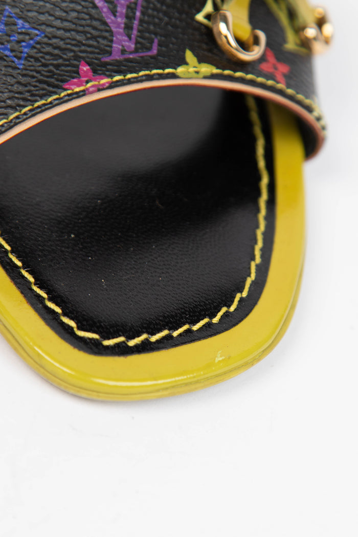 2000s Louis Vuitton x Takashi Murakami Multicolour Monogram Mules (EU 35.5)