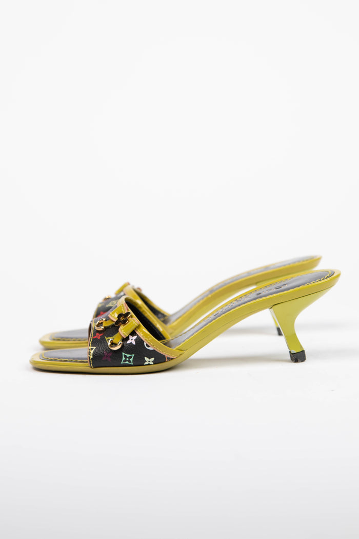 2000s Louis Vuitton x Takashi Murakami Multicolour Monogram Mules (EU 35.5)