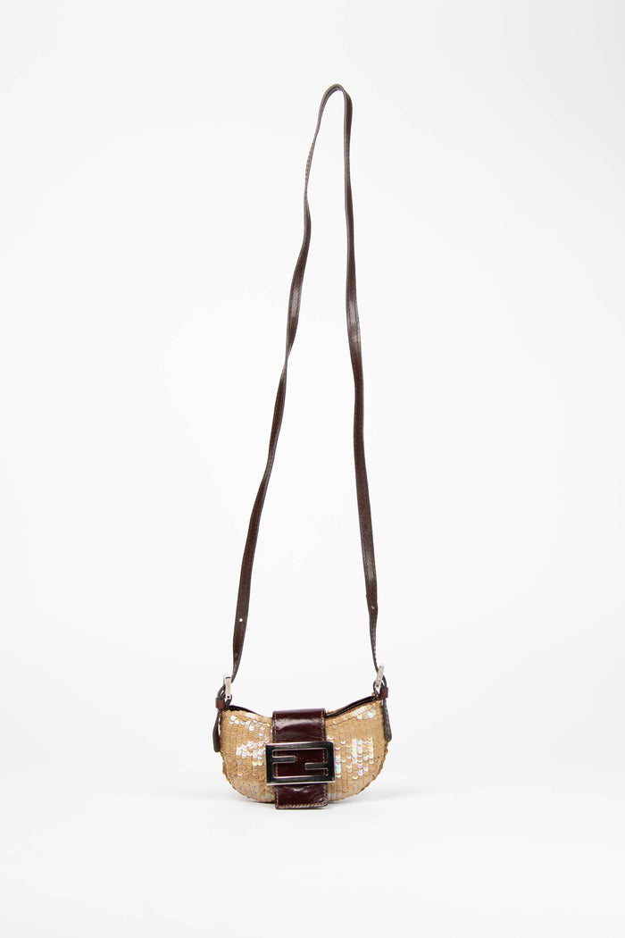 RARE Vintage Fendi Sequin Mini Croissant Bag
