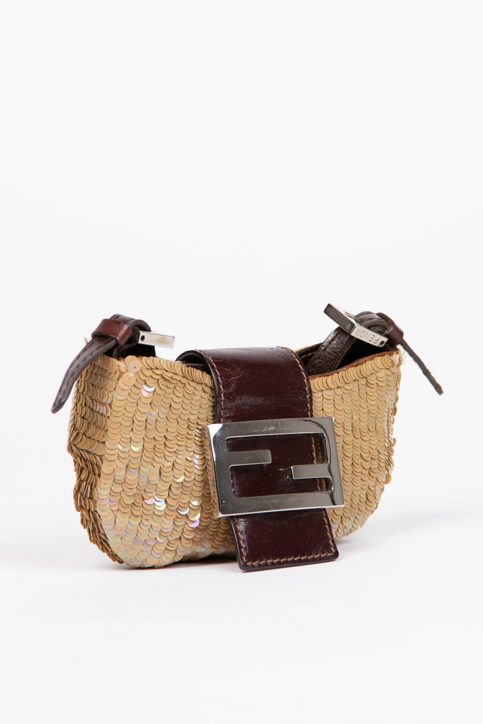 RARE Vintage Fendi Sequin Mini Croissant Bag