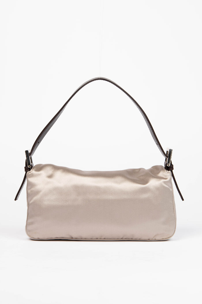 Vintage Fendi Satin Crystal Baguette Shoulder Bag