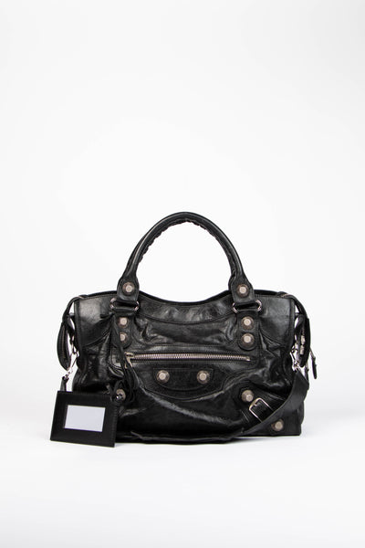 2000s Balenciaga Black Leather City Bag Giant SHW – Break Archive