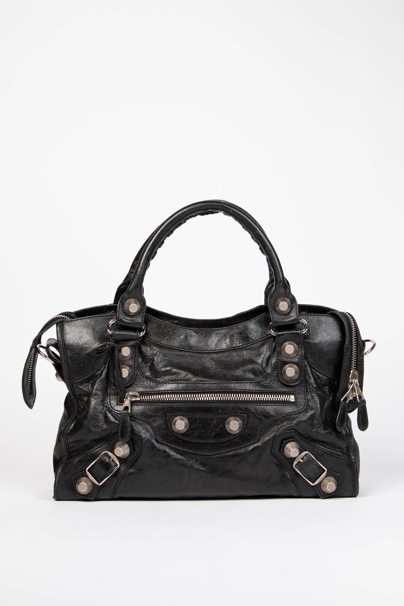 2000s Balenciaga Black Leather City Bag Giant SHW – Break Archive