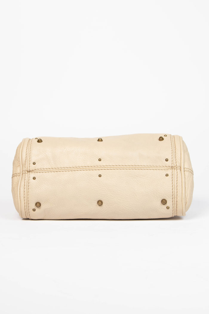 2000s Chloe Cream Leather Paddington Small Shoulder Bag