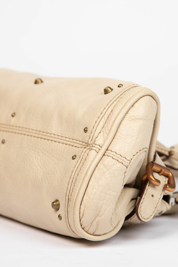 2000s Chloe Cream Leather Paddington Small Shoulder Bag