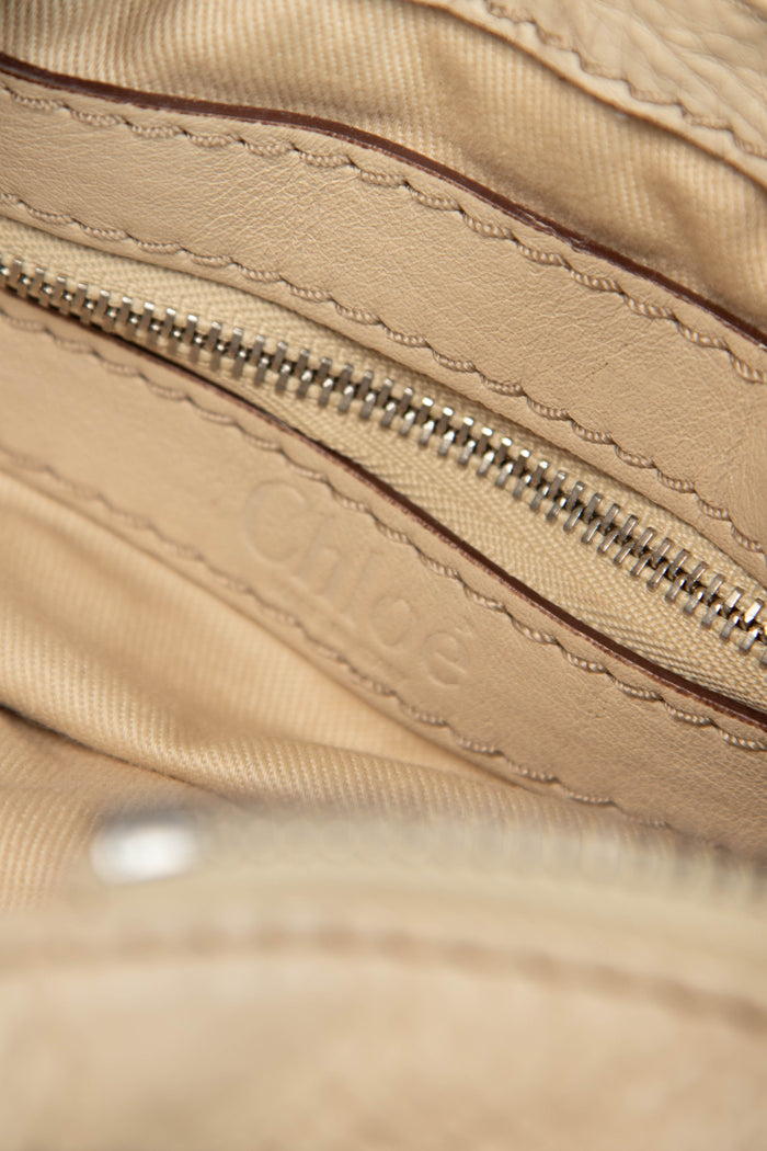 2000s Chloe Cream Leather Paddington Small Shoulder Bag