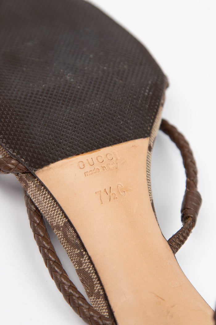 Vintage Gucci Monogram Mules (US 7.5)