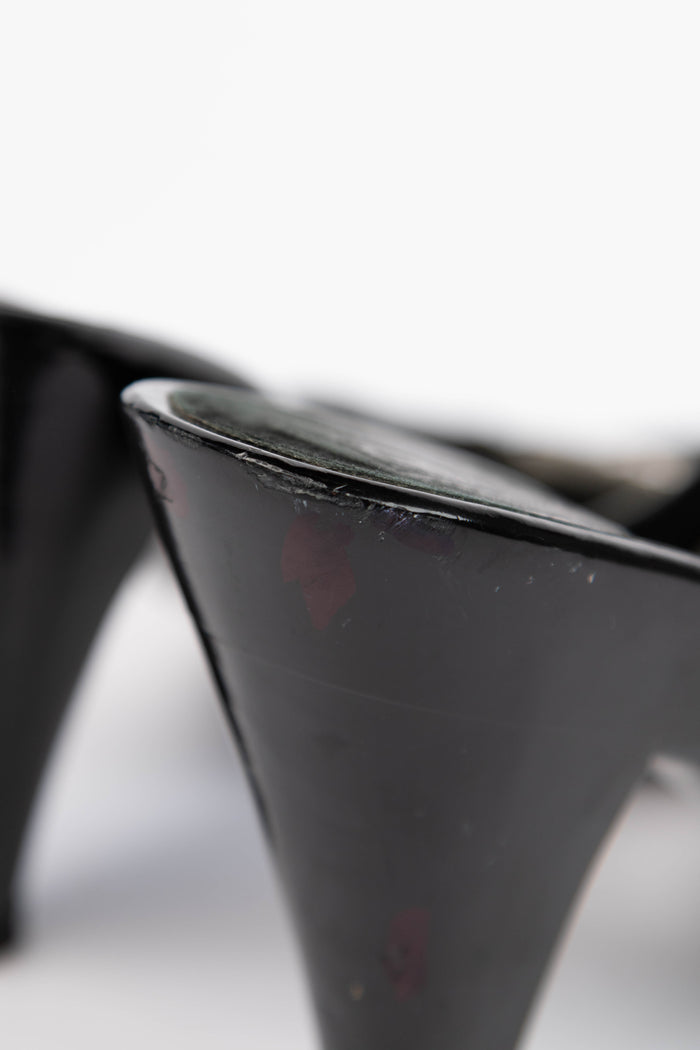 2000s Chanel Black Suede Buckle Wooden Mules (EU 37)