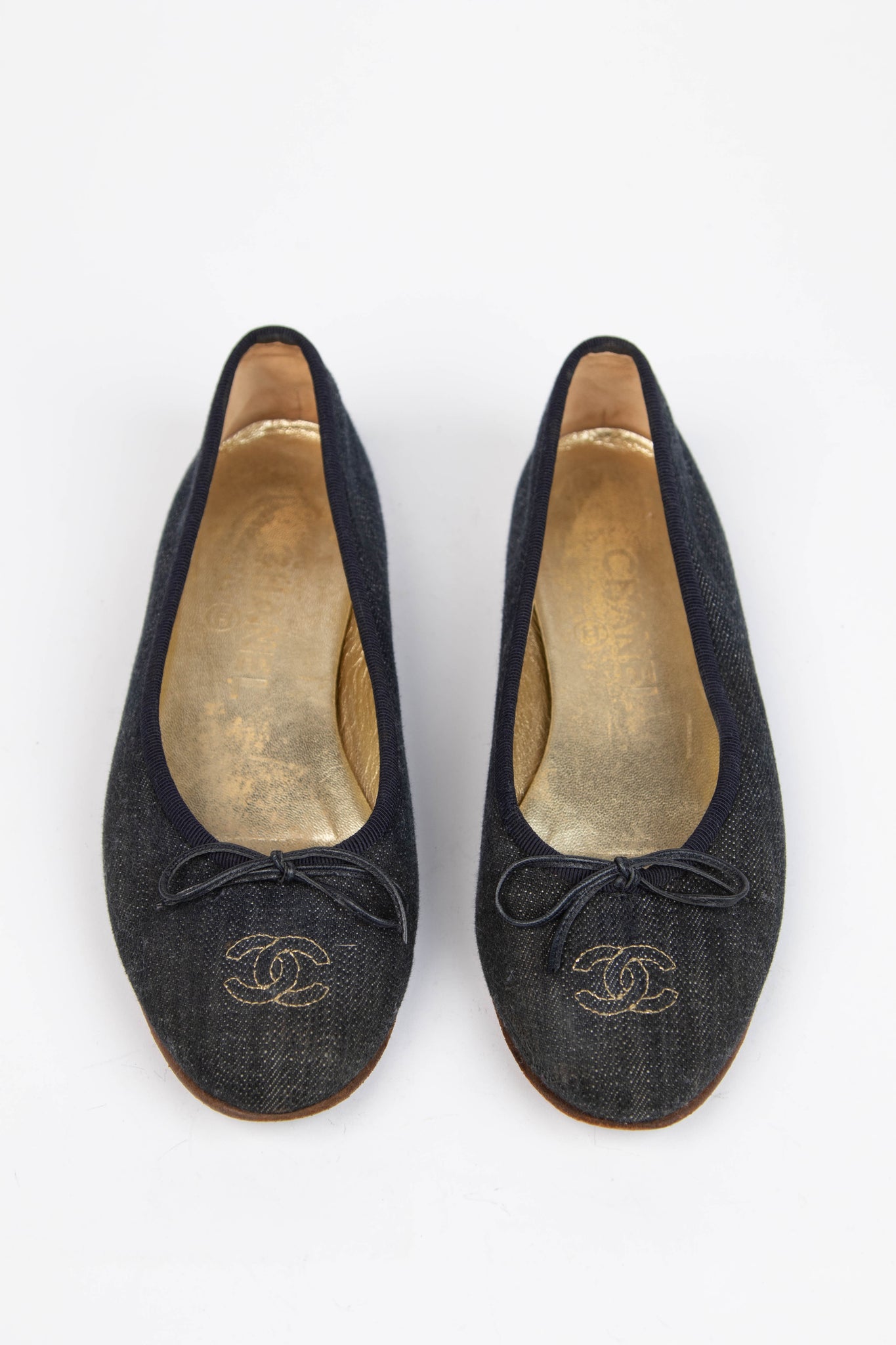 Vintage Chanel Denim Ballet Flats (EU 36C)