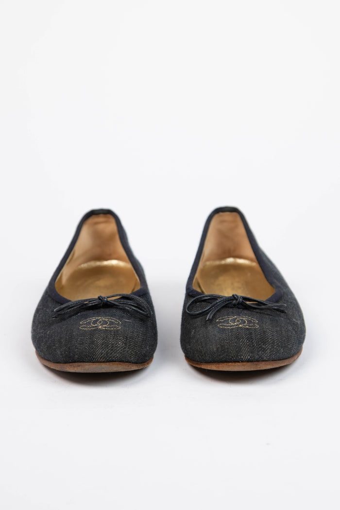 Vintage Chanel Denim Ballet Flats (EU 36C)