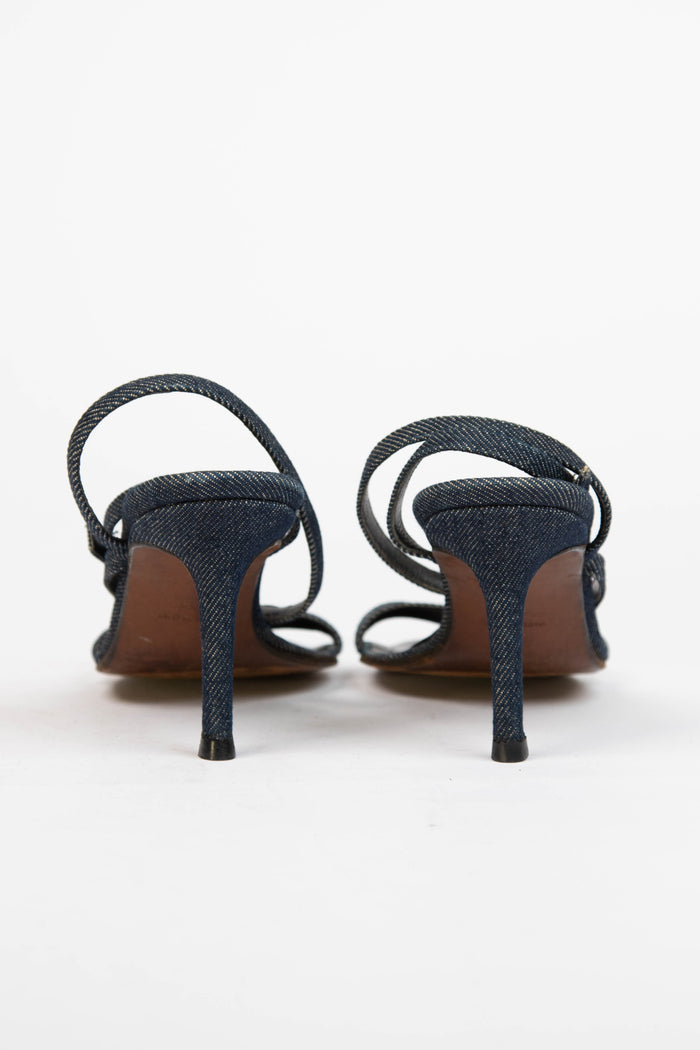 Vintage Christian Dior Denim Wrap Around Kitten Heels (EU 38)