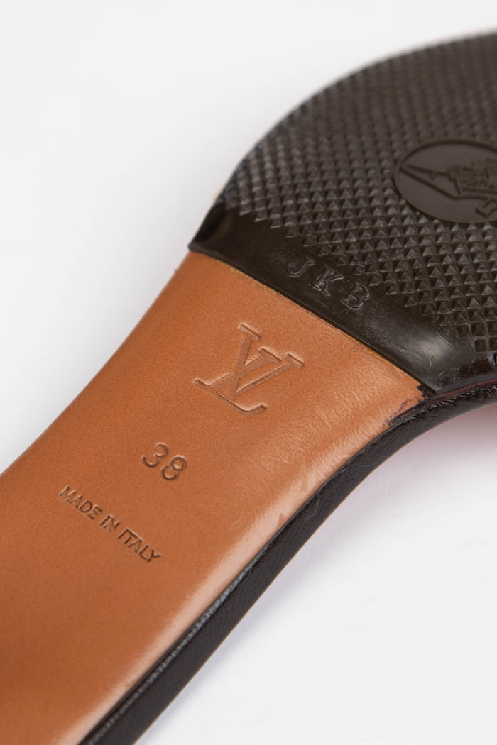 2000s Louis Vuitton Perforated Monogram Buckle Mules (EU 38)