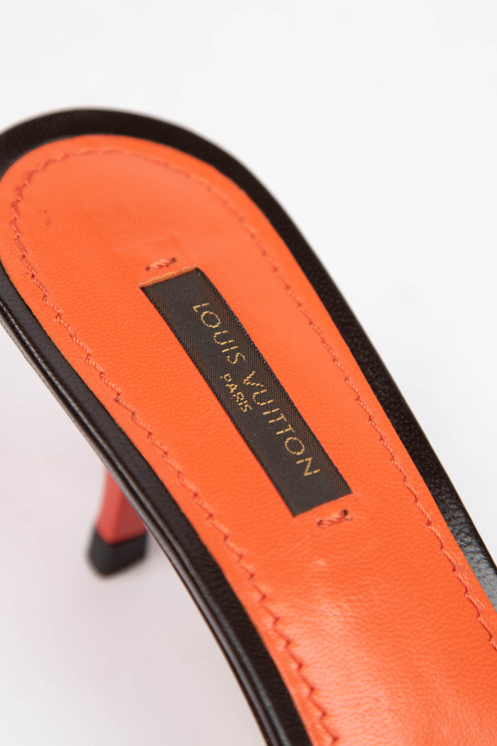 2000s Louis Vuitton Perforated Monogram Buckle Mules (EU 38)